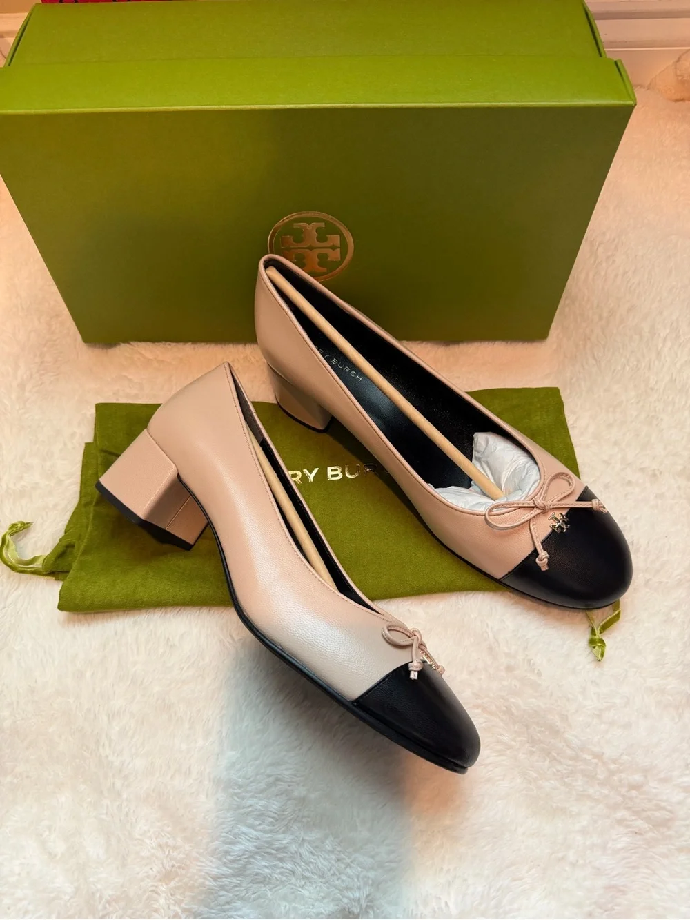 Tory Burch CAP-TOE Block Heel Pump
